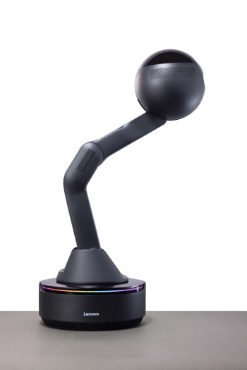 Der AI Workmate ist ein drehbarer Roboterarm mit Bildschirm.